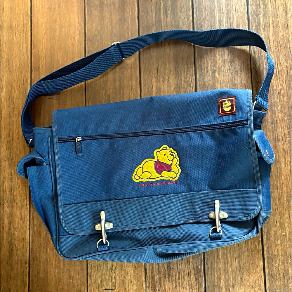 The Disney Store Disney Winnie the Pooh Silly Old Bear Messenger Bag Blue Large